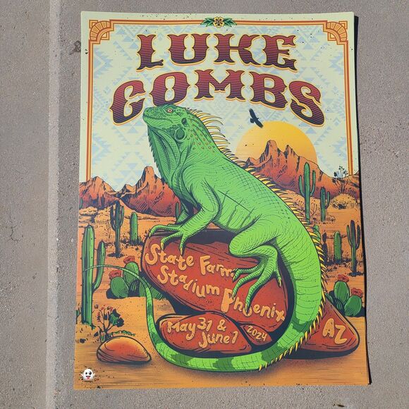 Luke Combs Concert Poster Phoenix AZ 5/31 - 6/1 2024 Limited Print XXX/640 - Picture 2 of 3
